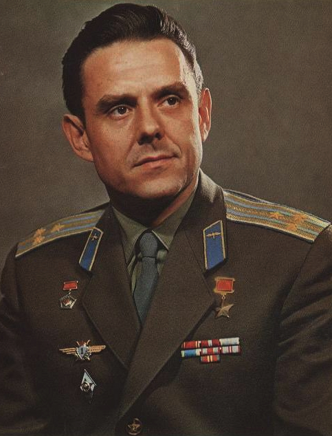 Bust of twice Hero of the Soviet Union, cosmonaut V.M. Komarov